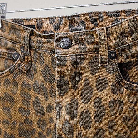 R13 PF/19 Leopard Print High-Rise Skinny Jeans - Picture 5 of 14